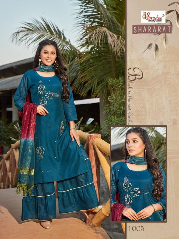 Smylee Shararat Designer Festive Wear Silk Sharara Set